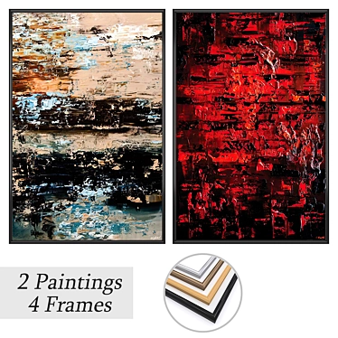 Title: Artistic Frames Collection - Set of 2 Paintings 3D model image 1 