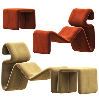 Etcetera Lounge Chair: Contemporary Comfort at its Finest 3D model image 1 