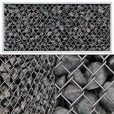 RockStone Gabion Cage: Top Quality, Multiple Textures 3D model image 1 