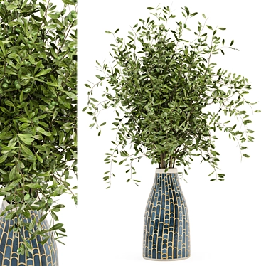 Handmade Glass Pot Bouquet Plants - Set 475 3D model image 1 