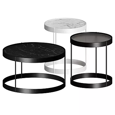 Modern Geometric Drum Coffee Table 3D model image 1 