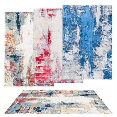 Versatile Rug Set: 6 Beautifully Textured Options 3D model image 1 