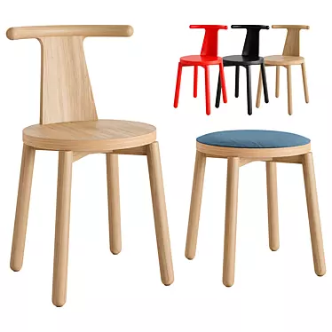 VIVA Chair and Stool: Modern Elegance 3D model image 1 