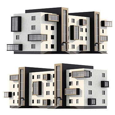 Modular Russian Apartment House 3D model image 1 