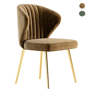 Elegant Velvet Dining Chair Set 3D model image 1 