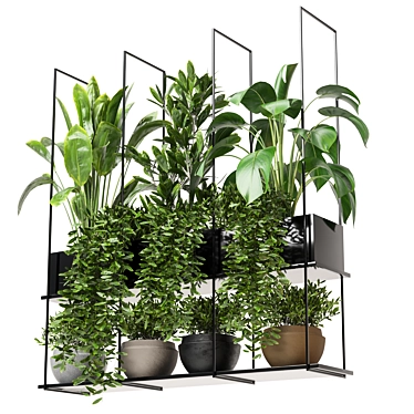Metal Box Hanging Plants - Set 225 3D model image 1 