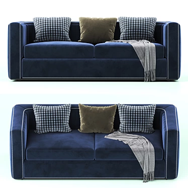 Elegant Indigo Sofa: Modern Design 3D model image 1 