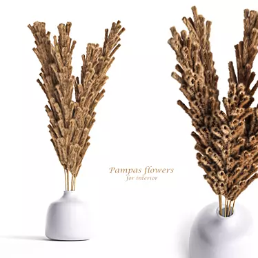 Elegant Pampas Flower Arrangement 3D model image 1 