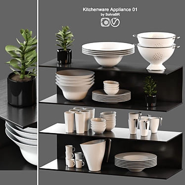 Kitchenware Accent Set: High-Quality, Stylish & Versatile 3D model image 1 