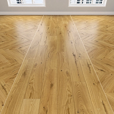 Oak Parquet Flooring: Linear, Chevron & Herringbone Designs 3D model image 1 