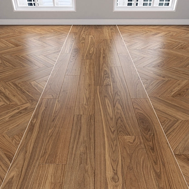 Premium Oak Parquet Flooring 3D model image 1 