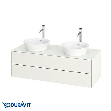 Duravit White Tulip Hanging Bedside Table 3D model image 1 