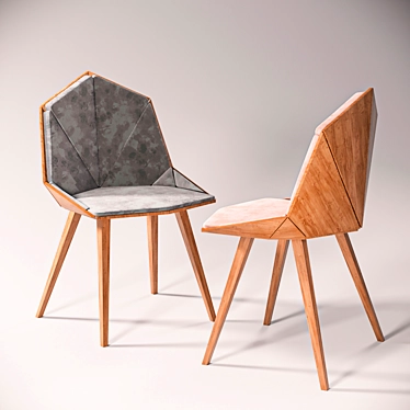 Unique Oleandro Wood Chair: Elegant, Modern Design 3D model image 1 