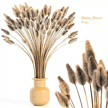 Elegant "Dry Bunny" Flower Arrangement 3D model image 1 