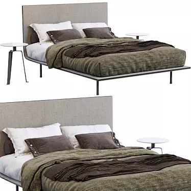 Elegant Thin Single Bed by Bonaldo 3D model image 1 