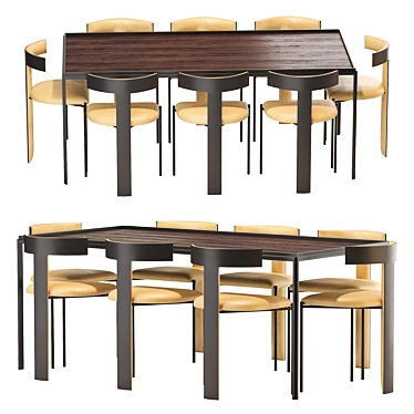 Modern Molteni Table & Zefir Chair Set 3D model image 1 