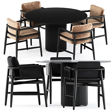Luxury Dining: Teresina Chair & Palais Royal Table 3D model image 1 