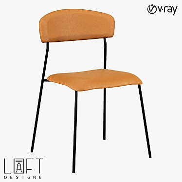 Metal and Eco Leather Chair: LoftDesigne 36998 3D model image 1 