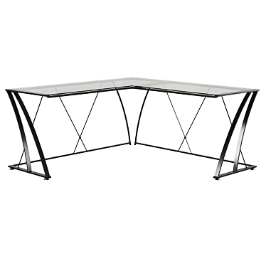 Modern Glass Top Corner Desk by Flash Furniture 3D model image 1 