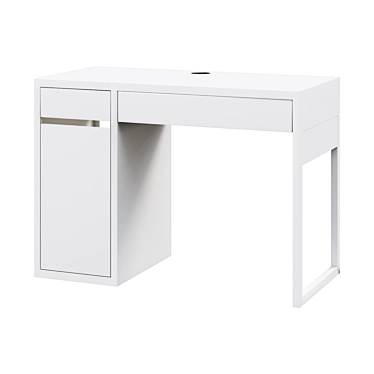 Sleek White Writing Desk 3D model image 1 