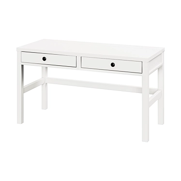 Minimal White Desk with Storage Drawers 3D model image 1 