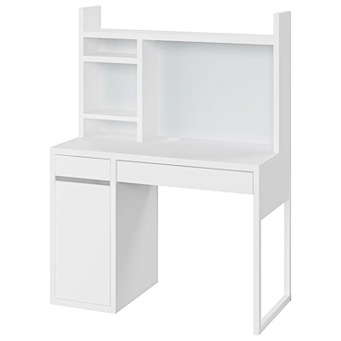 Compact White Desk: MICKE 3D model image 1 