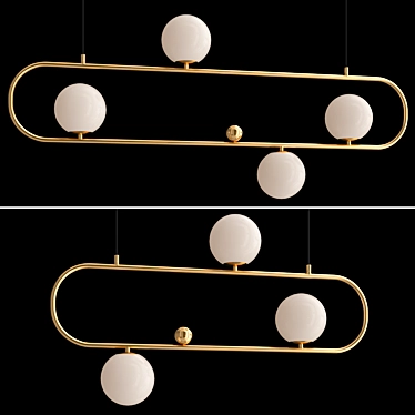 Modern Hoop L Pendant Lights 3D model image 1 