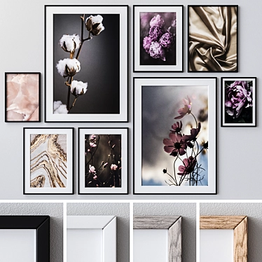 Elegant Framed Wall Paintings 3D model image 1 