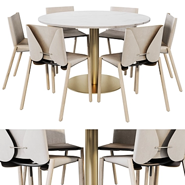 Paola + 1085 Edition: Elegant Dining Set 3D model image 1 