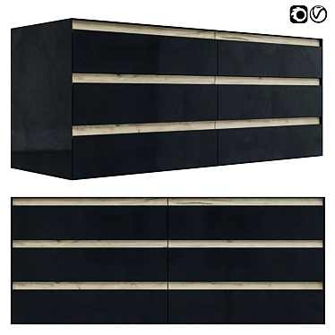 Modern Chest of Drawers NS2 03: Sleek & Functional 3D model image 1 