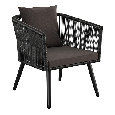 Outdoor Garden Chair - Artificial Rattan Elegance 3D model image 1 