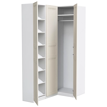 PAX Corner Wardrobe: Space-Saving Storage Solution 3D model image 1 