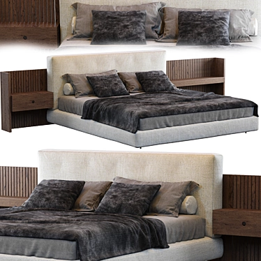 Sleek Brasilia Bed by Minotti 3D model image 1 