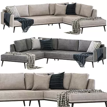 Modern 4-Seater Corner Sofa 3D model image 1 