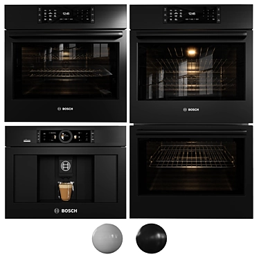 Bosch Ovens Collection: Benchmark Double & Single Oven + Coffee Maker 3D model image 1 