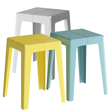 Compact Tuck Stool: Sleek Design 3D model image 1 