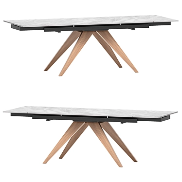 Valencia Extendable Table: Stylish Ceramic Coated Design 3D model image 1 