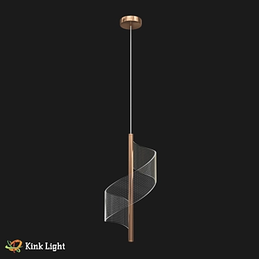 Golden LED Hanger Pendant Light 3D model image 1 