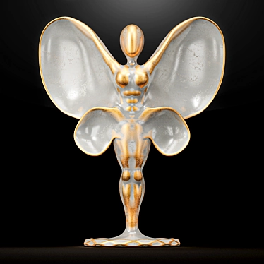 Italian Statuario Marble Butterfly Sculpture 3D model image 1 