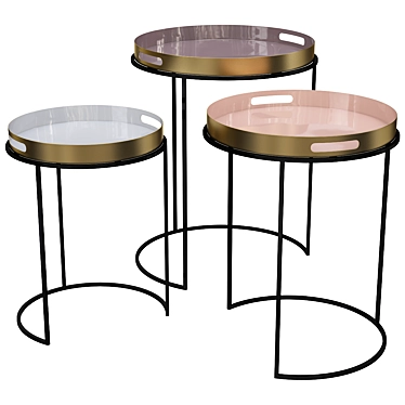 Modern Bailey Side Tables: Stylish and Functional 3D model image 1 