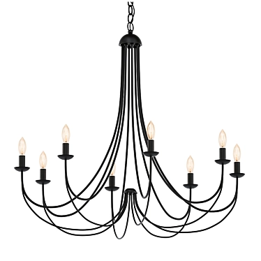 Glamourous Imperial Bronze Chandelier 3D model image 1 