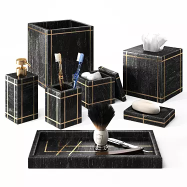 Bath Accessories Set - Palais Marble by Kassatex