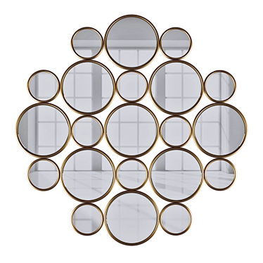 Elegant Circle Wall Mirror 3D model image 1 