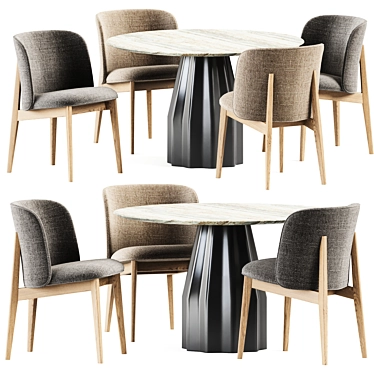  Stylish Abrey Chair & Burin Table 3D model image 1 