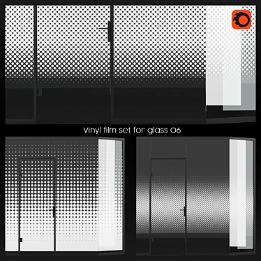 Vinyl Glass Film Set: Office Partition Design 3D model image 1 
