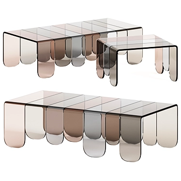 Lustrous Murano Glass Coffee Table 3D model image 1 