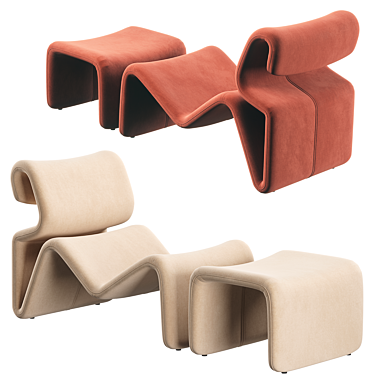 Sand Beige Etcetera Lounge Chair: Stylish Seating Solution 3D model image 1 