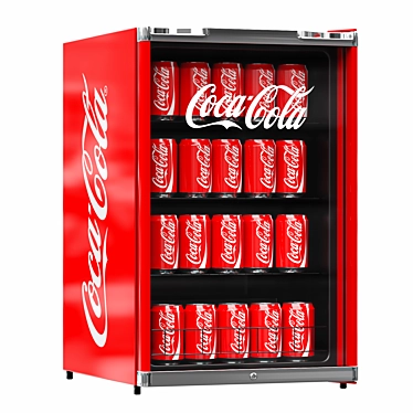 Cool Cola Mini Cooler - Retro Beverage Fridge 3D model image 1 