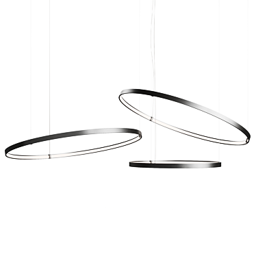 Sleek Circles Pendant Light 3D model image 1 