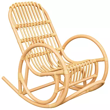 Cozy Wicker Baby Rocker 3D model image 1 